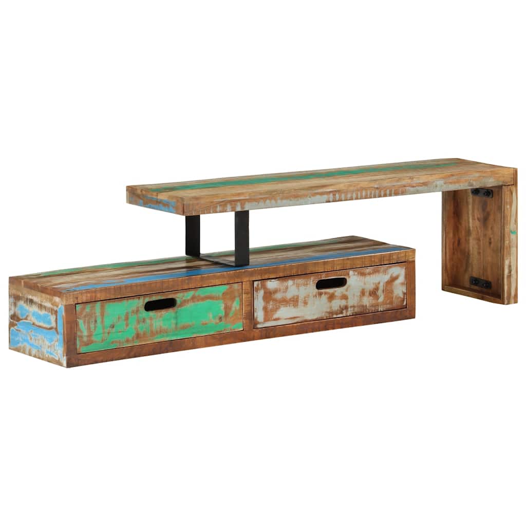 TV-Ständer (118-200) x 30 x 40 cm Massivholz Altholz