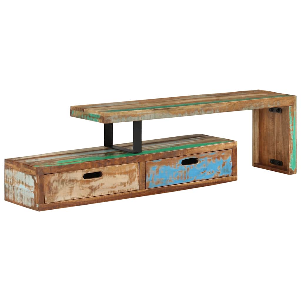 TV-Ständer (118-200) x 30 x 40 cm Massivholz Altholz