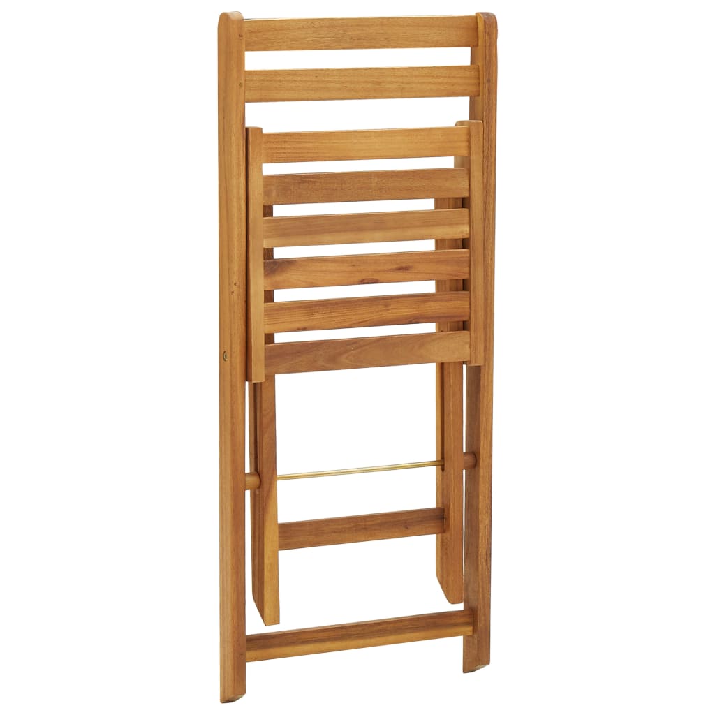 3-tlg. Bistro-Set Klappbar mit Kissen Massivholz Akazie