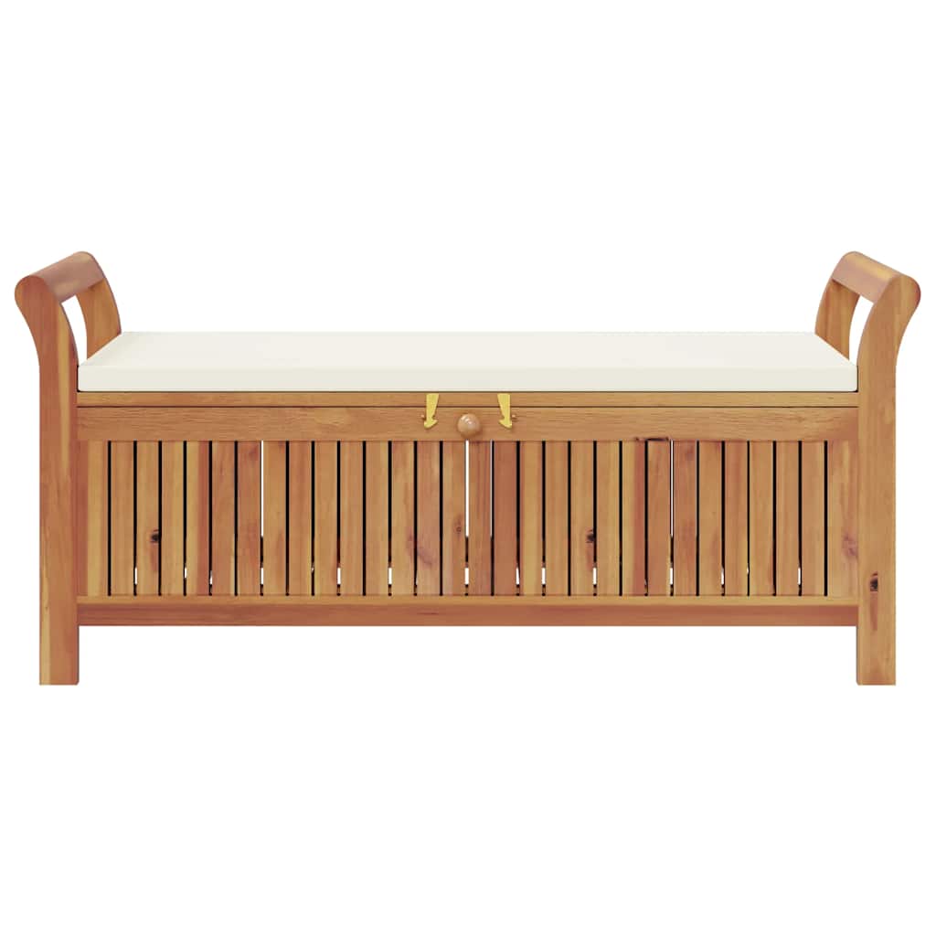 Garten-Truhenbank mit Kissen 126 cm Massivholz Akazie