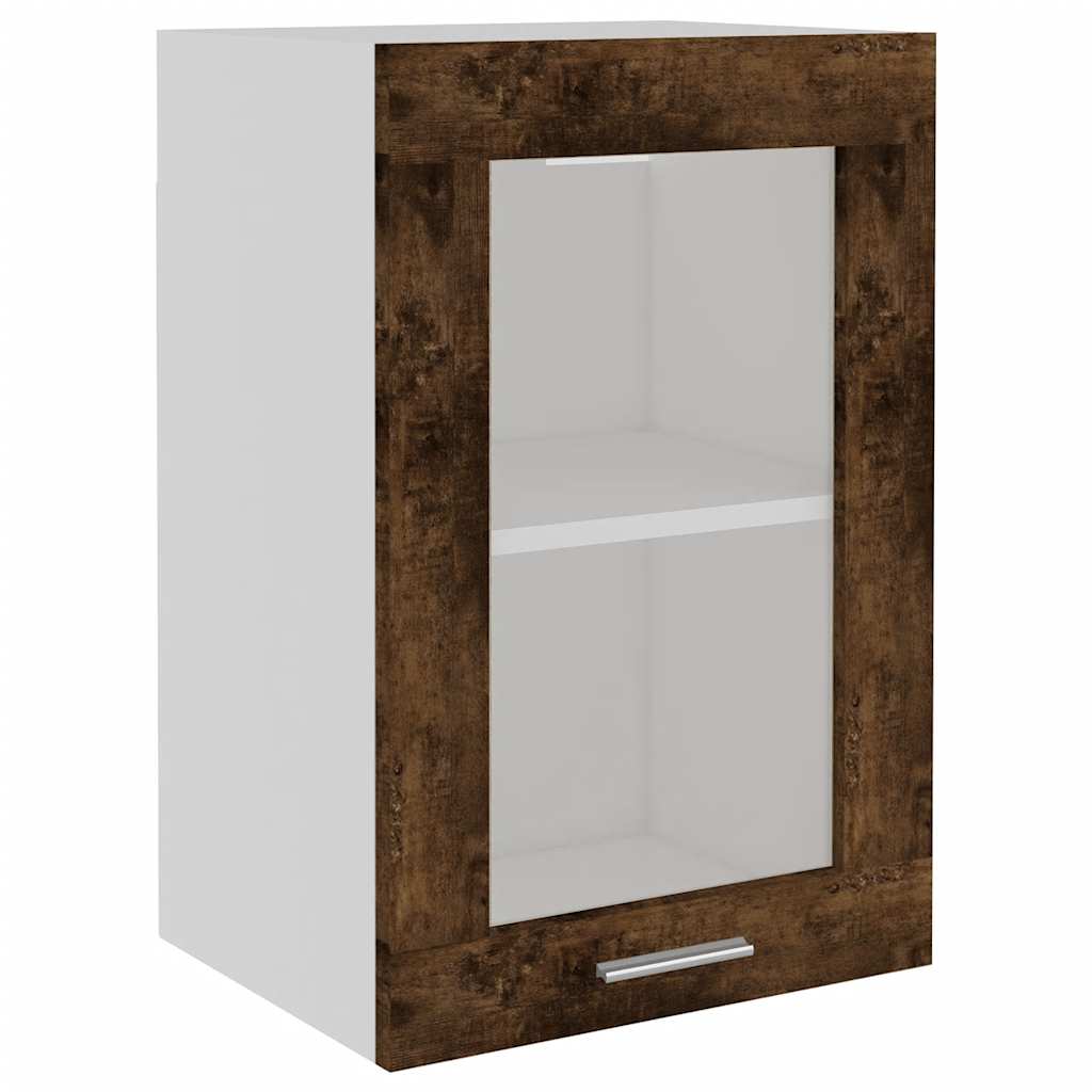 Hängeschrank Lyon Glas Räuchereiche 40x31x60 cm Holzwerkstoff