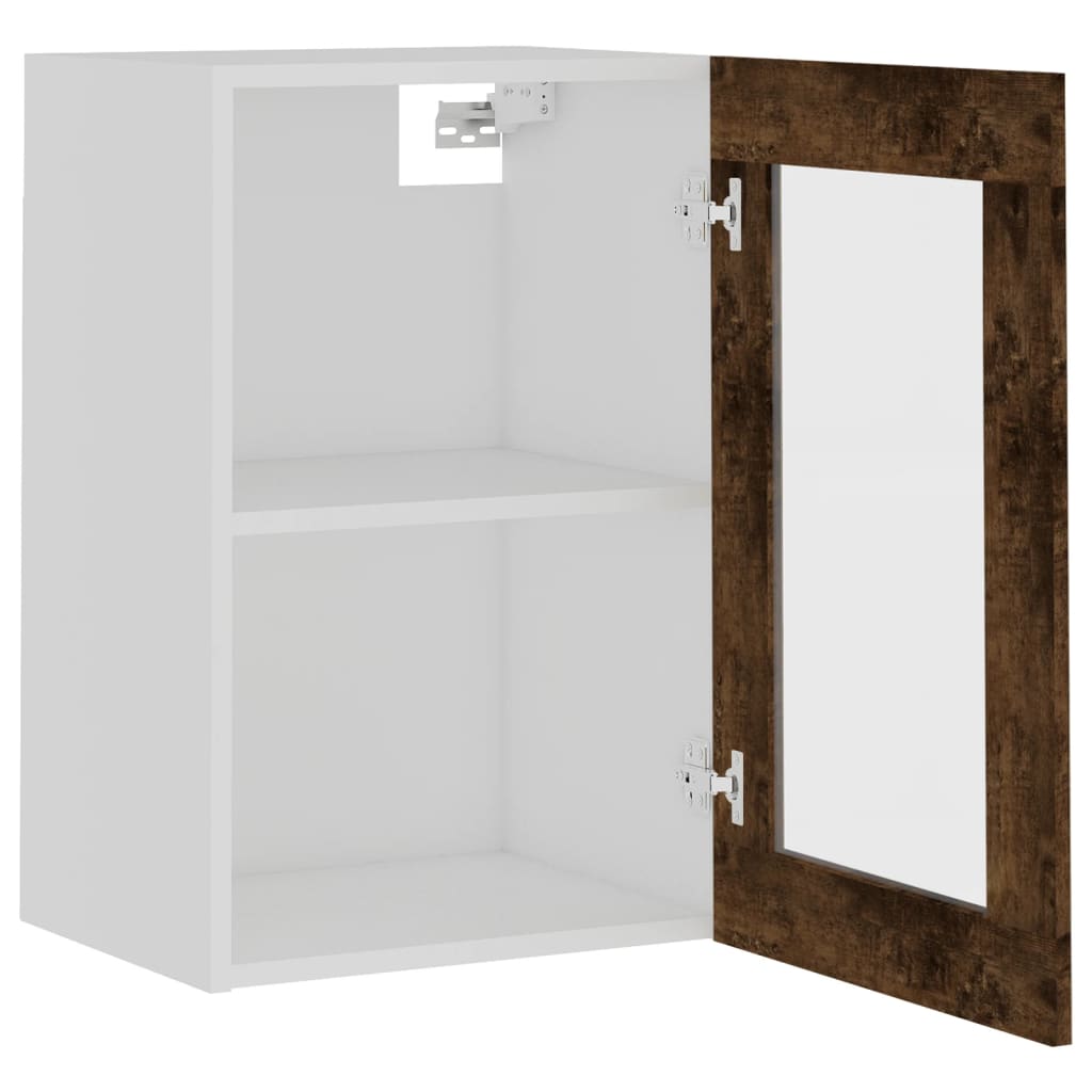 Hängeschrank Lyon Glas Räuchereiche 40x31x60 cm Holzwerkstoff