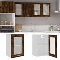 Hängeschrank Lyon Glas Räuchereiche 40x31x60 cm Holzwerkstoff