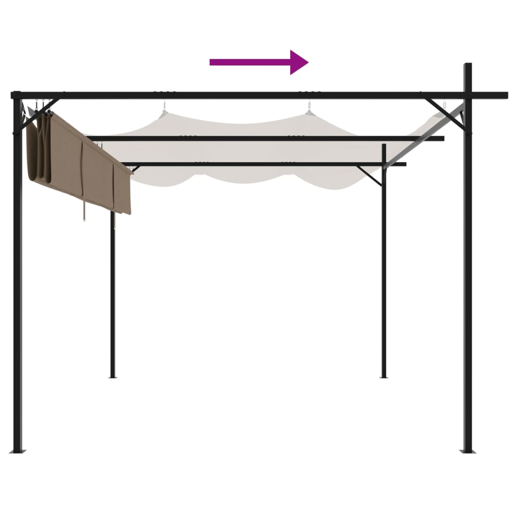 Pergola mit Schiebedach Taupe 295x292x230 cm