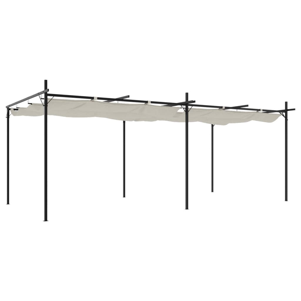 Pergola mit Schiebedach Creme 589x292x230 cm