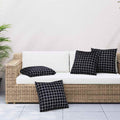 Streupillows 4 pcs Schwarz kariert 50 x 50 cm Polyesterstoff