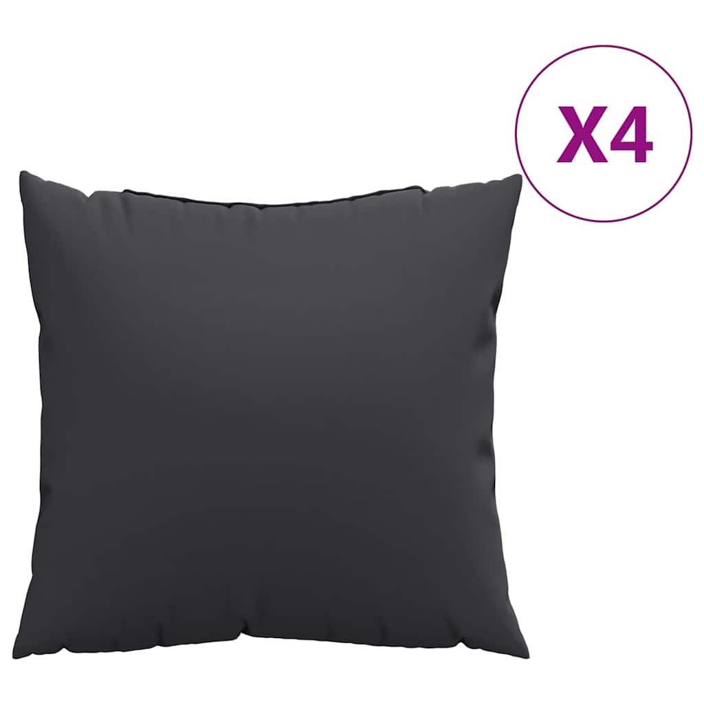 Sofakissen 4 Stk. Schwarz 60x60 cm Stoff