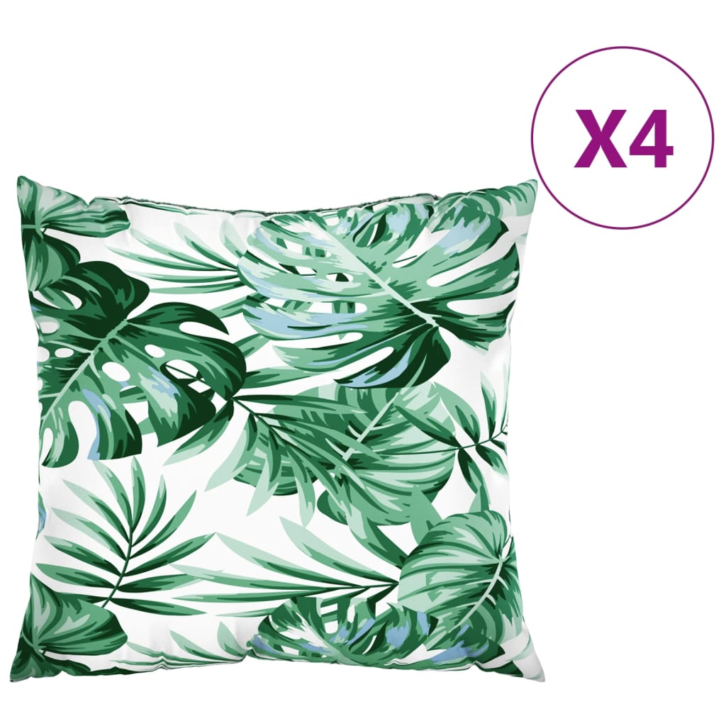 Sofakissen 4 Stk. Blattmuster 60x60 cm Stoff