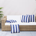 Zierkissen 4 Stk. Blau & Weiß Gestreift 60x60 cm Stoff