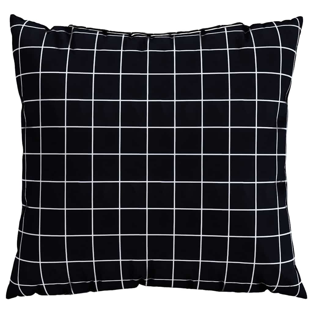 Streupillows 4 pcs Schwarz kariert 60 x 60 cm Polyesterstoff