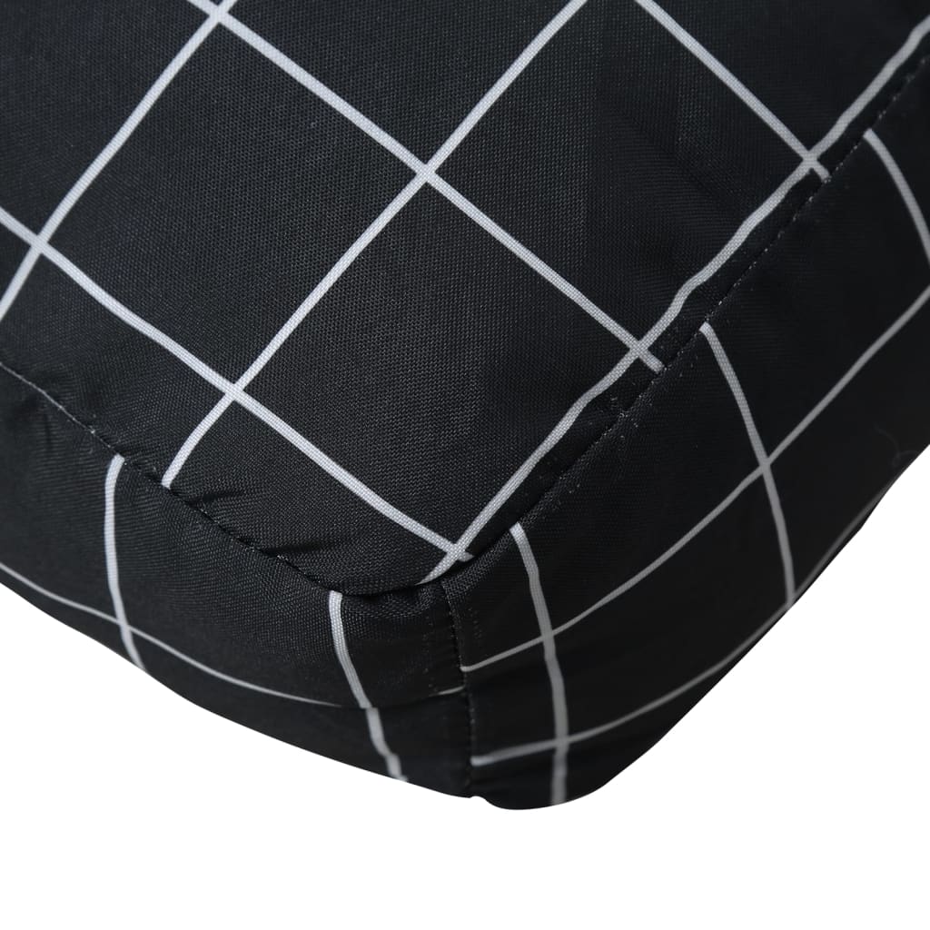 Palettenkissen Schwarz Karomuster 70x70x12 cm Stoff
