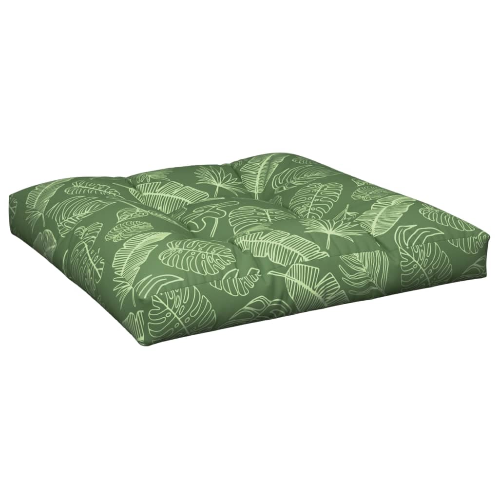 Palettenkissen Blattmuster 70x70x12 cm Stoff