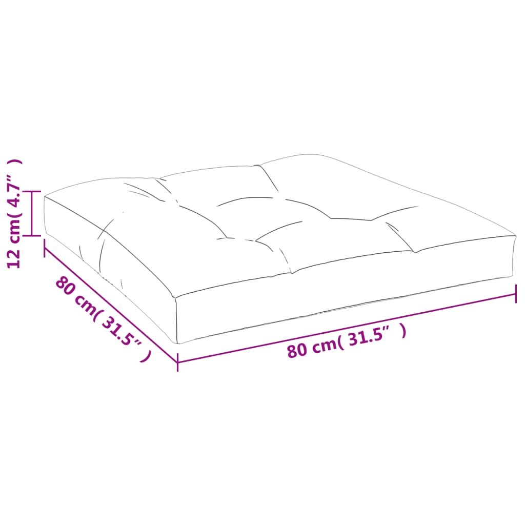 Palettenkissen Anthrazit 80x80x12 cm Stoff