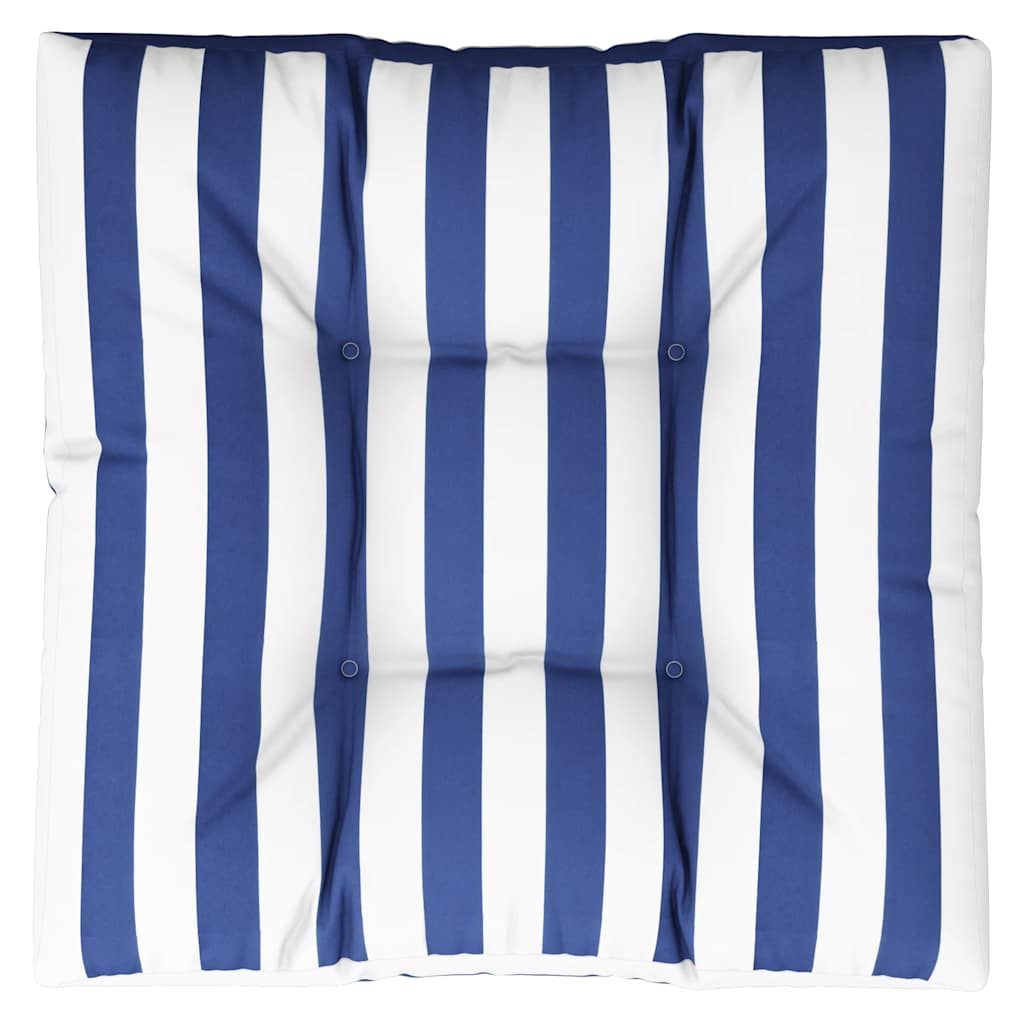 Palettenkissen Blau Weiß Gestreift 80x80x12 cm Stoff