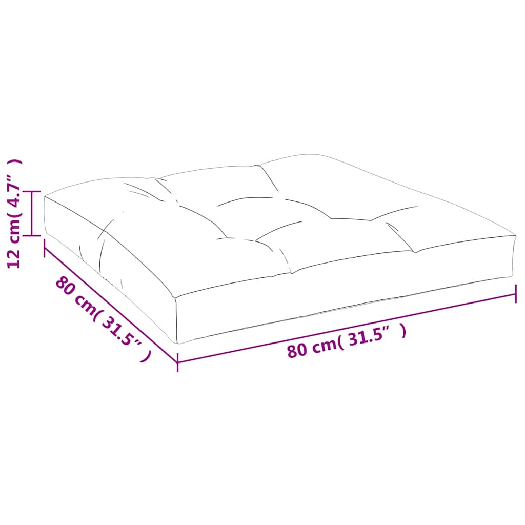 Palettenkissen Blau Weiß Gestreift 80x80x12 cm Stoff