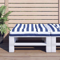 Palettenkissen Blau Weiß Gestreift 80x80x12 cm Stoff