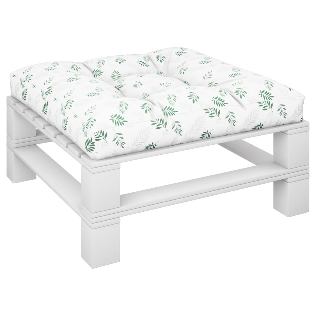 Palettenkissen Blattmuster 80x80x12 cm Stoff