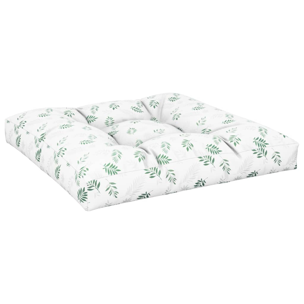 Palettenkissen Blattmuster 80x80x12 cm Stoff