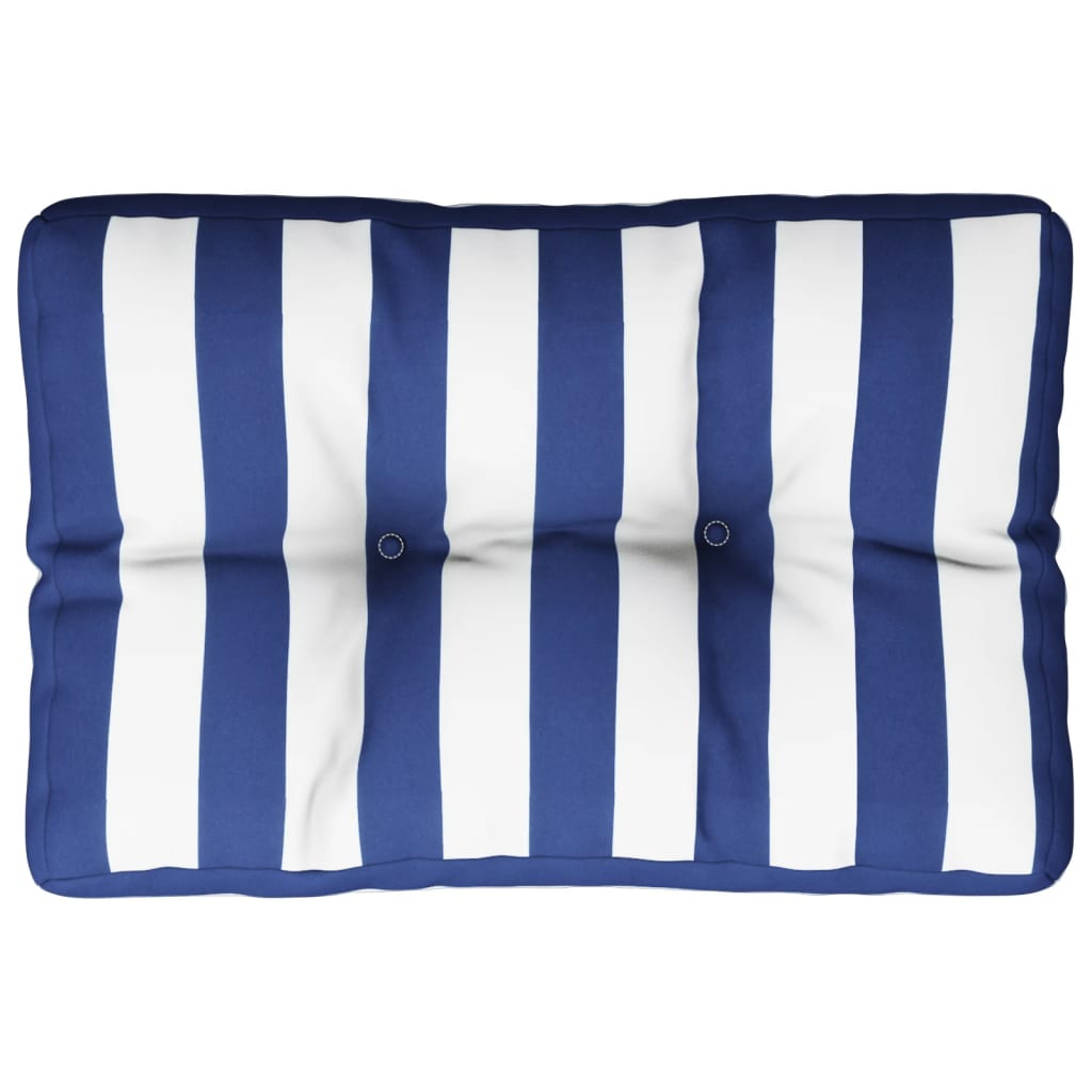 Palettenkissen Blau Weiß Gestreift 50x40x12 cm Stoff