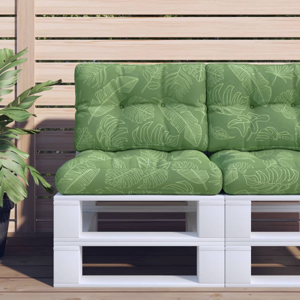 Palettenkissen Blattmuster 50x40x12 cm Stoff