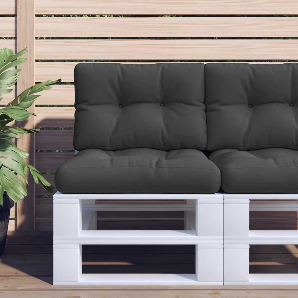 Palettenkissen Schwarz 60x40x12 cm Stoff