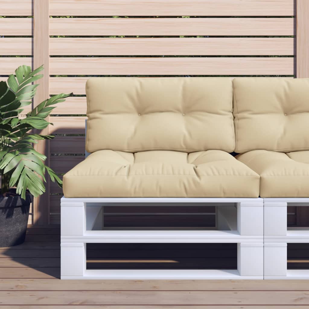 Palettenkissen Beige 70x40x12 cm Stoff