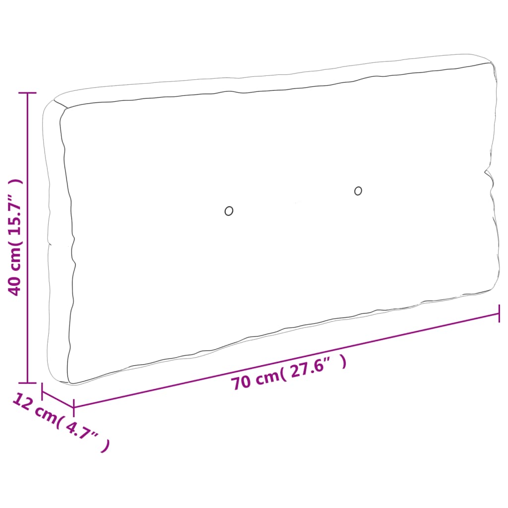 Palettenkissen Mehrfarbig 70x40x12 cm Stoff