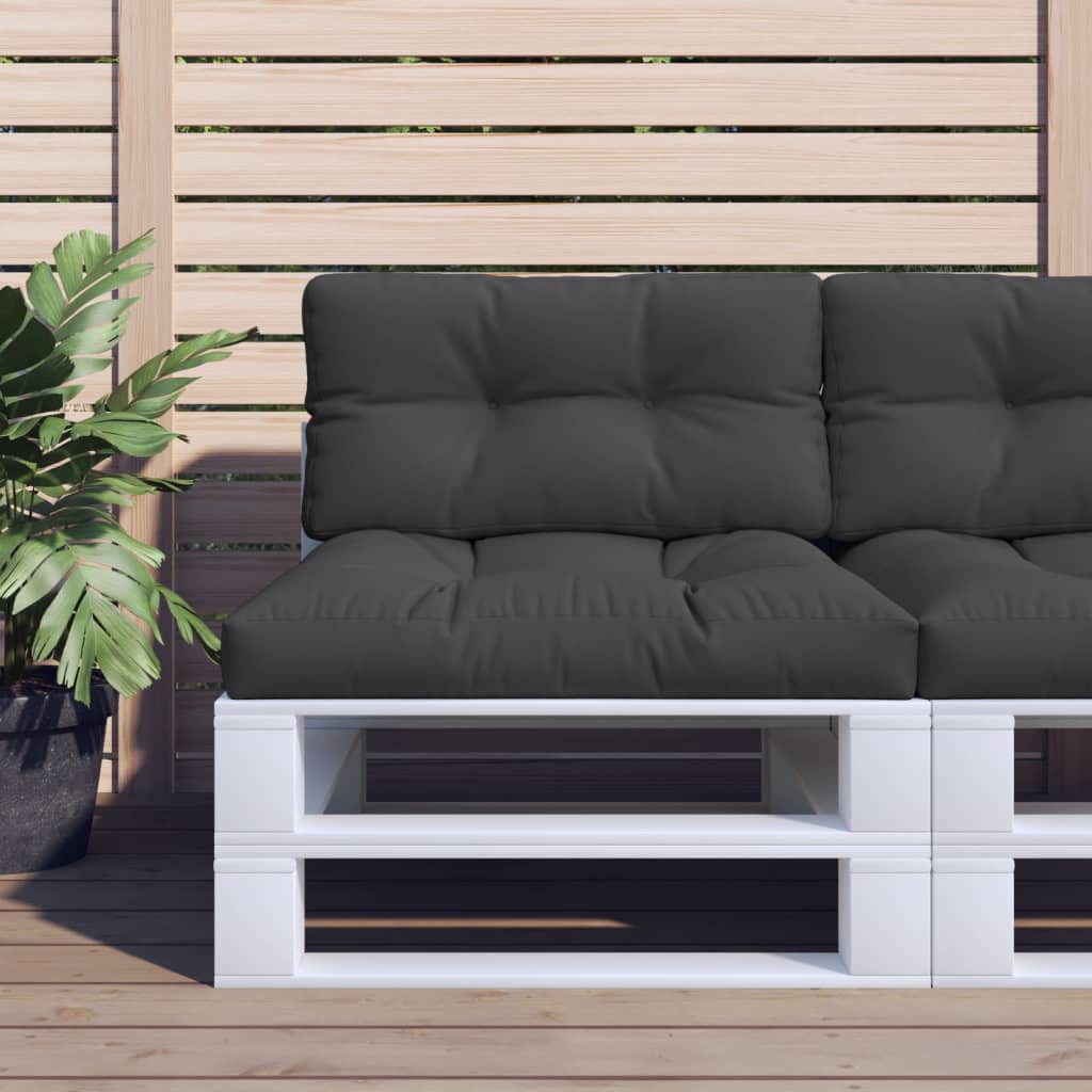 Palettenkissen Schwarz 80x40x12 cm Stoff