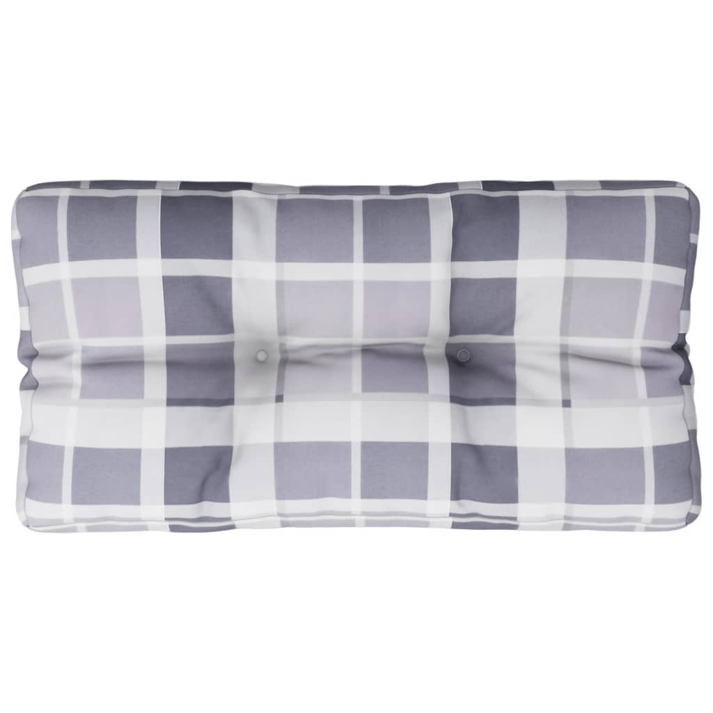 Palettenkissen Grau Karomuster 80x40x12 cm Stoff