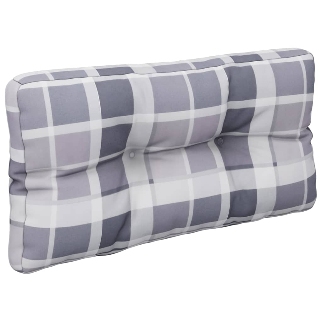 Palettenkissen Grau Karomuster 80x40x12 cm Stoff