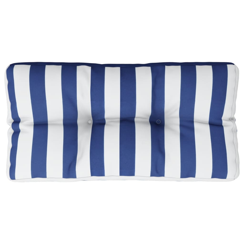 Palettenkissen Blau Weiß Gestreift 80x40x12 cm Stoff