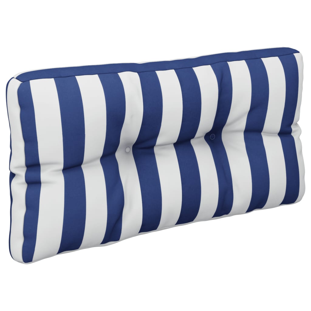 Palettenkissen Blau Weiß Gestreift 80x40x12 cm Stoff