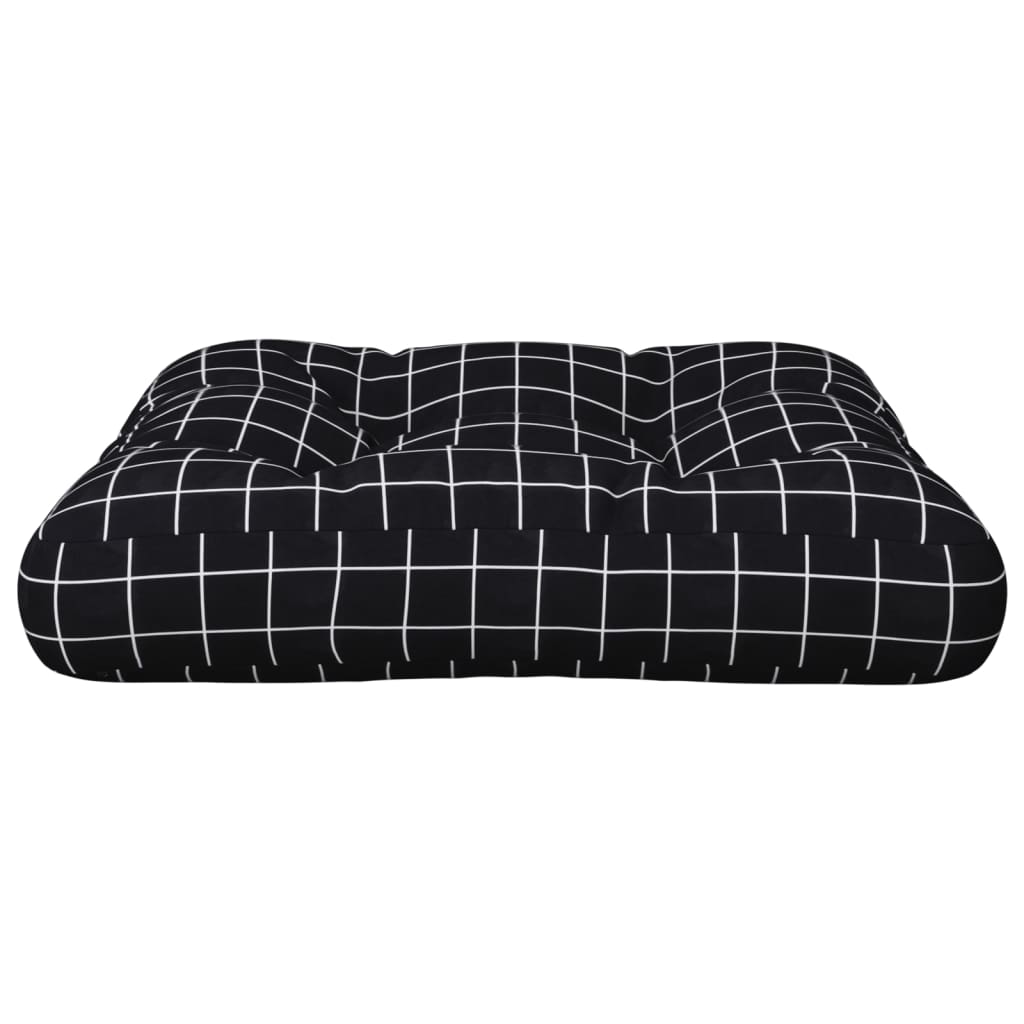 Palettenkissen Schwarz Karomuster 58x58x10 cm Oxford-Gewebe