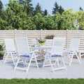 Gartenstuhl-Kissen 6 Stk. Blau & Weiß Gestreift 40x40x4cm Stoff