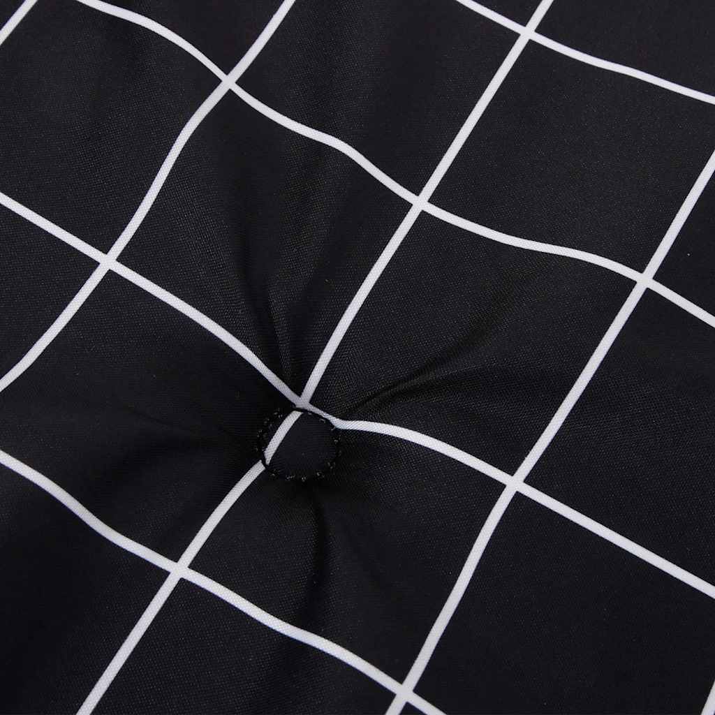 Gartenstuhl-Kissen 4 Stk. Schwarz Karomuster 40x40x4 cm Stoff