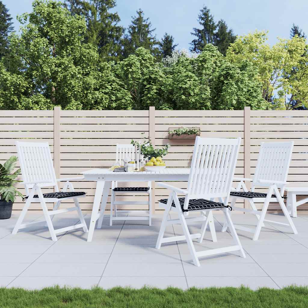 Gartenstuhl-Kissen 4 Stk. Schwarz Karomuster 40x40x4 cm Stoff