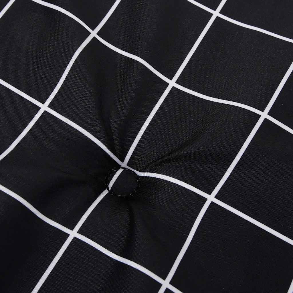 Gartenstuhl-Kissen 6 Stk. Schwarz Karomuster 40x40x4 cm Stoff