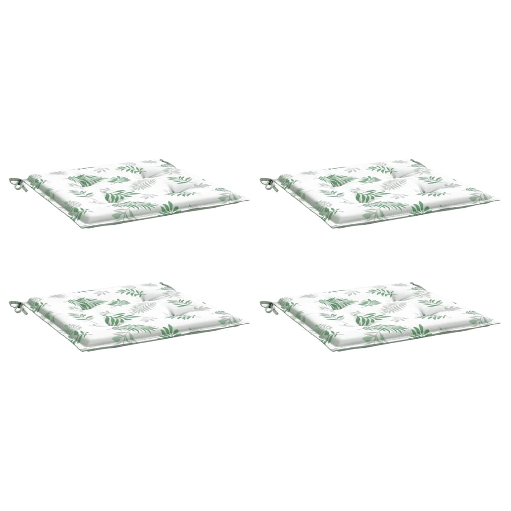 Stuhlkissen 4 Stk. Blattmuster 40x40x4 cm Stoff