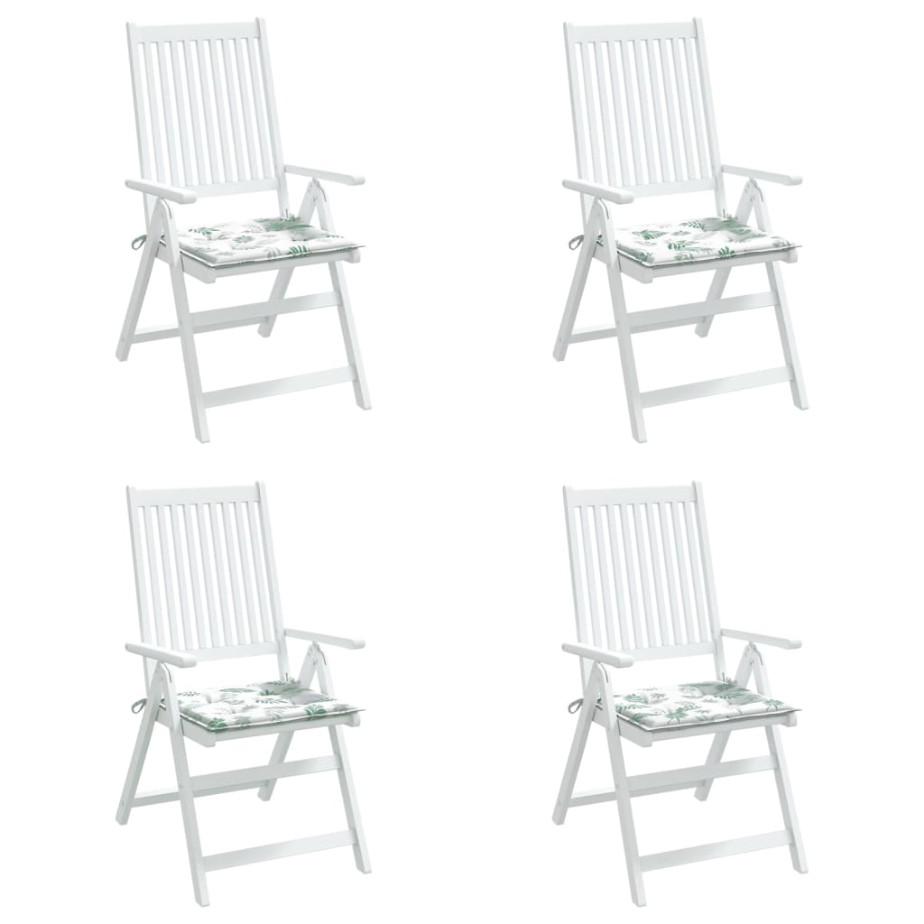 Stuhlkissen 4 Stk. Blattmuster 40x40x4 cm Stoff