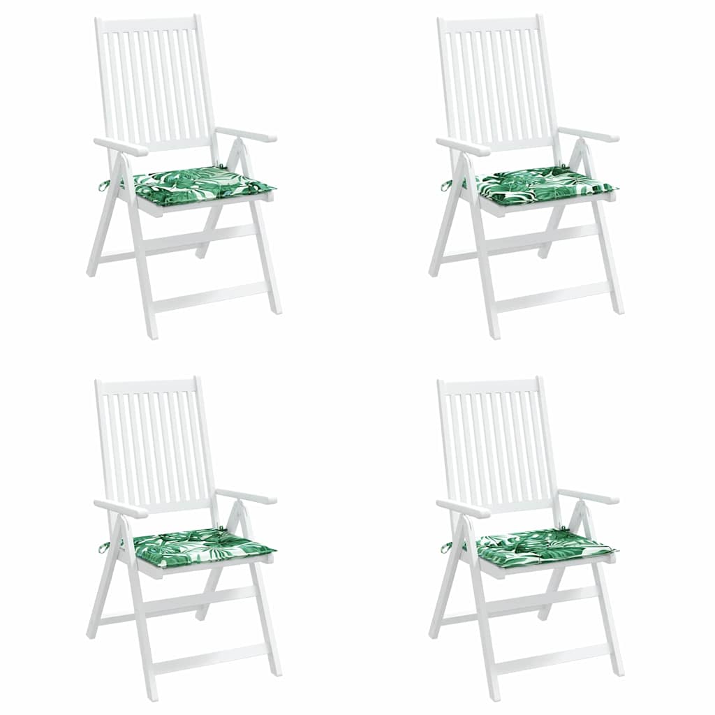 Stuhlkissen 4 Stk. Blattmuster 50 x 50 x 4 cm Oxford-Stoff