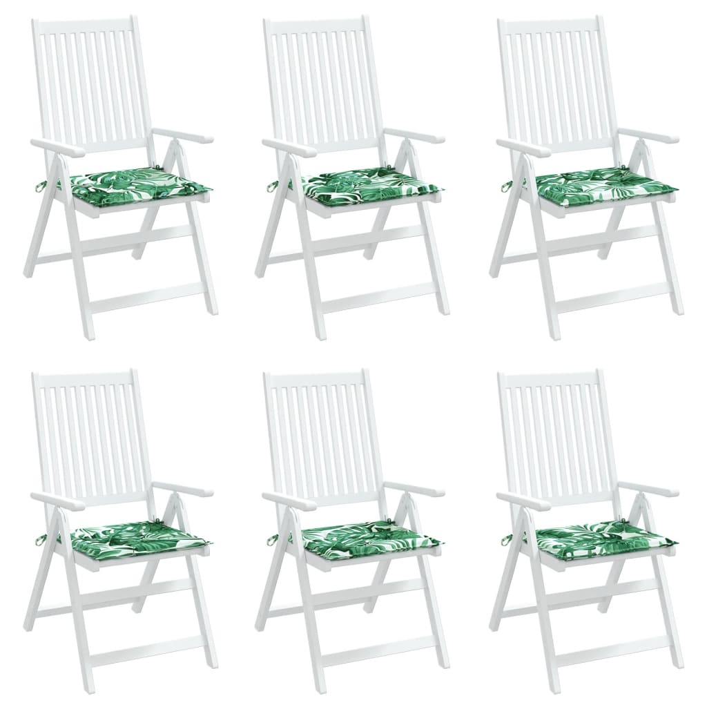 Sitzkissen 6 Stk. Blattmuster 50x50x4 cm Stoff