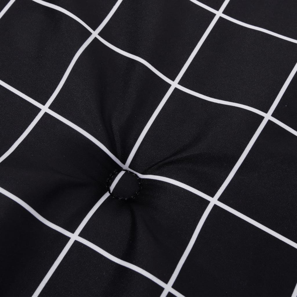 Gartenstuhl-Kissen 6 Stk. Schwarz Karomuster 50x50x4 cm Stoff