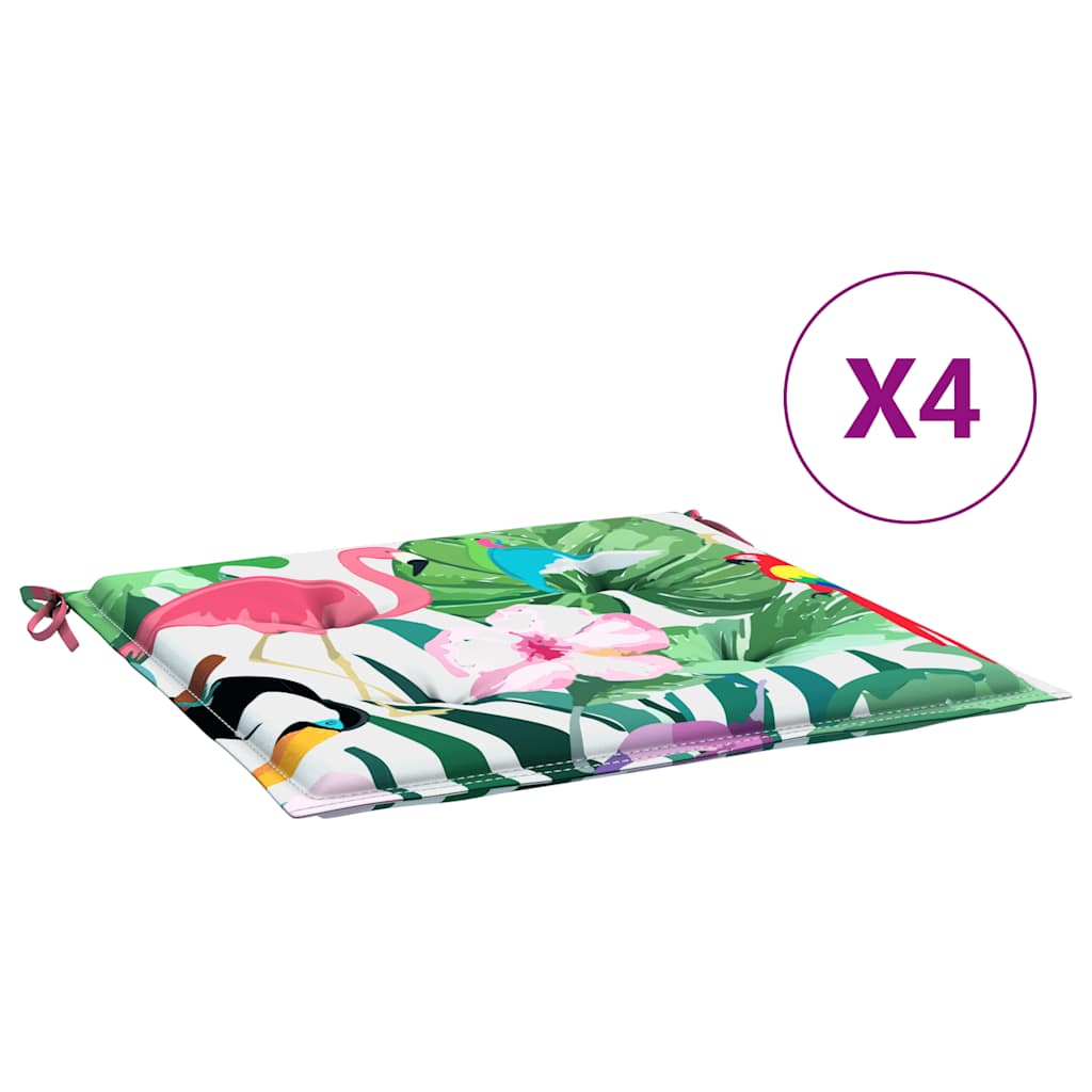 Gartenstuhl-Kissen 4 Stk. Mehrfarbig 50x50x4 cm Stoff