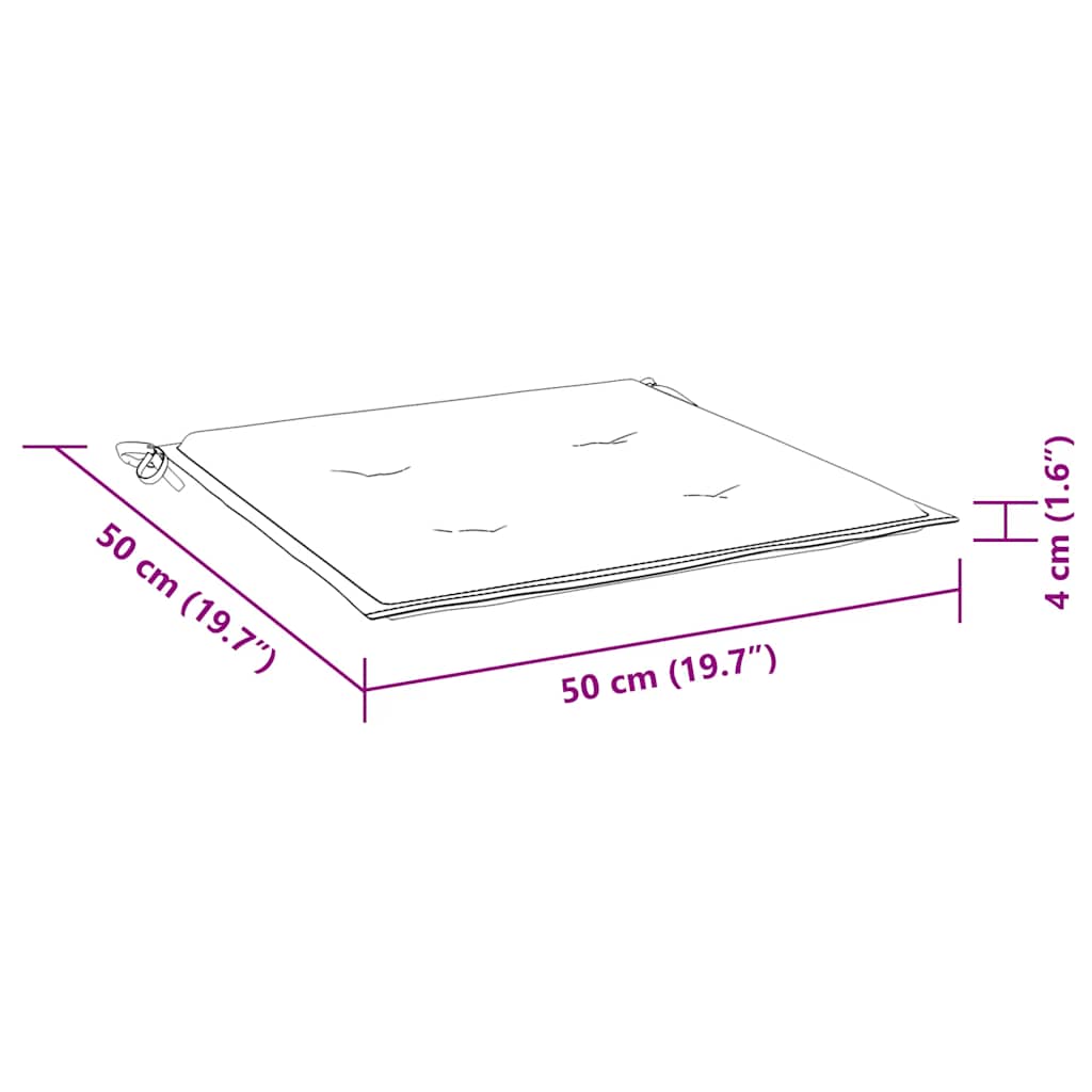 Gartenstuhl-Kissen 4 Stk. Mehrfarbig 50x50x4 cm Stoff