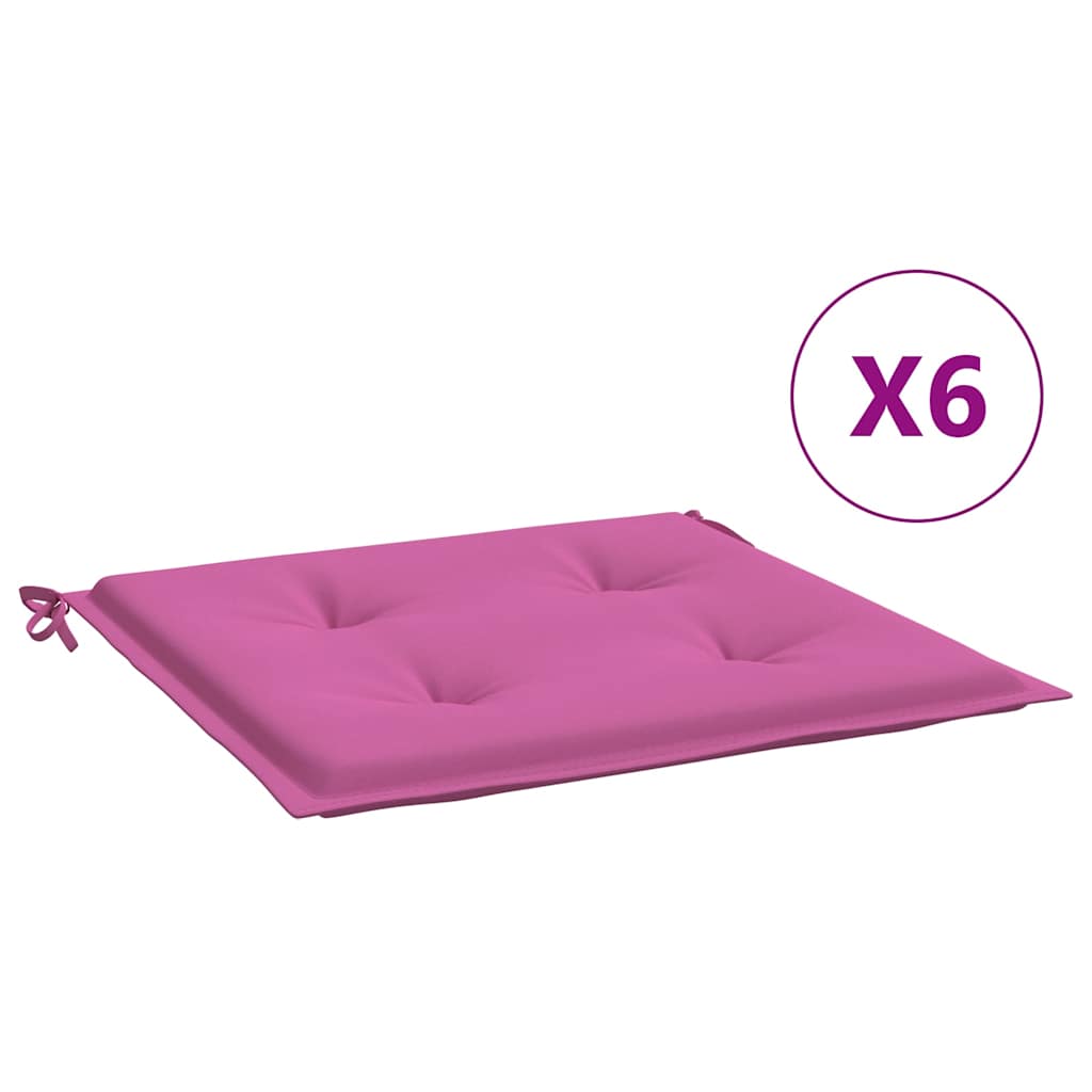 Gartenstuhl-Kissen 6 Stk. Rosa 50x50x4 cm Stoff