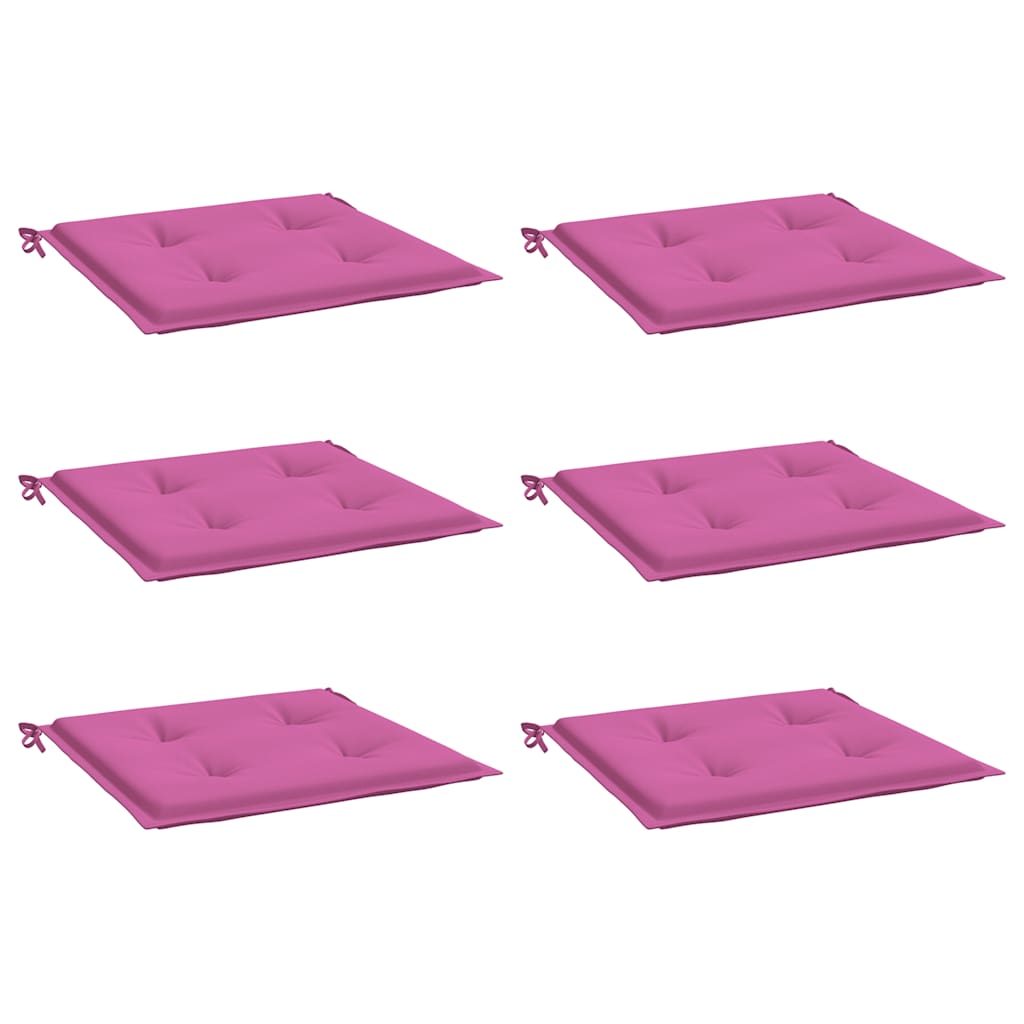 Gartenstuhl-Kissen 6 Stk. Rosa 50x50x4 cm Stoff