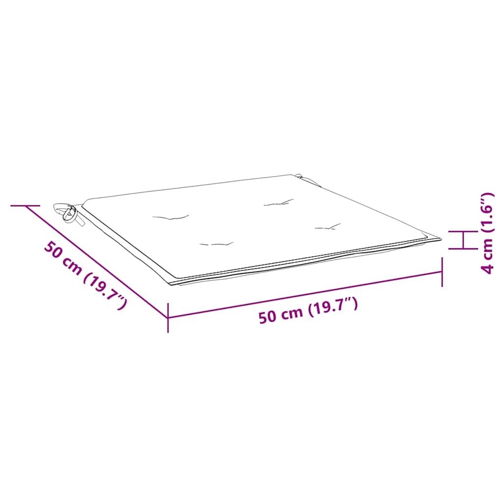 Gartenstuhl-Kissen 6 Stk. Rosa 50x50x4 cm Stoff