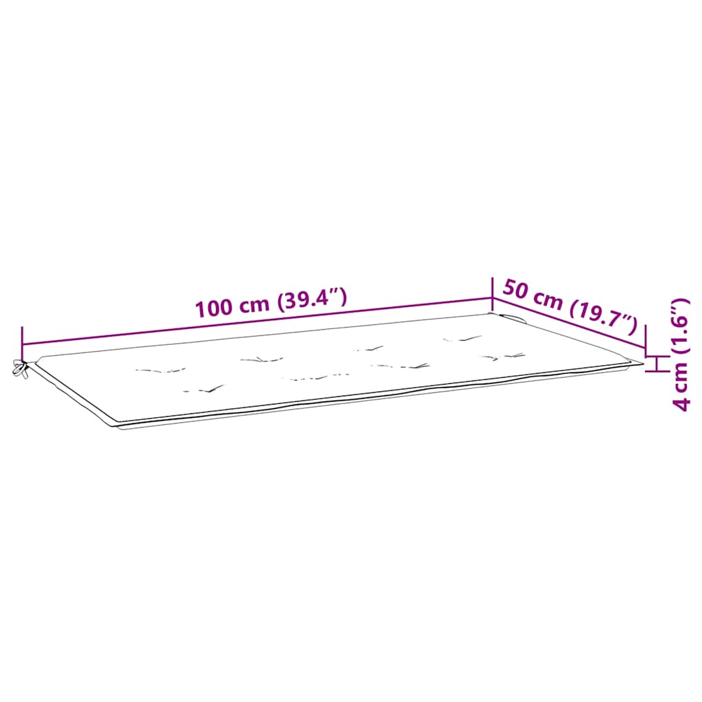 Gartenbank-Auflage Blau&Weiß Gestreift 100x50x4cm Oxford-Gewebe