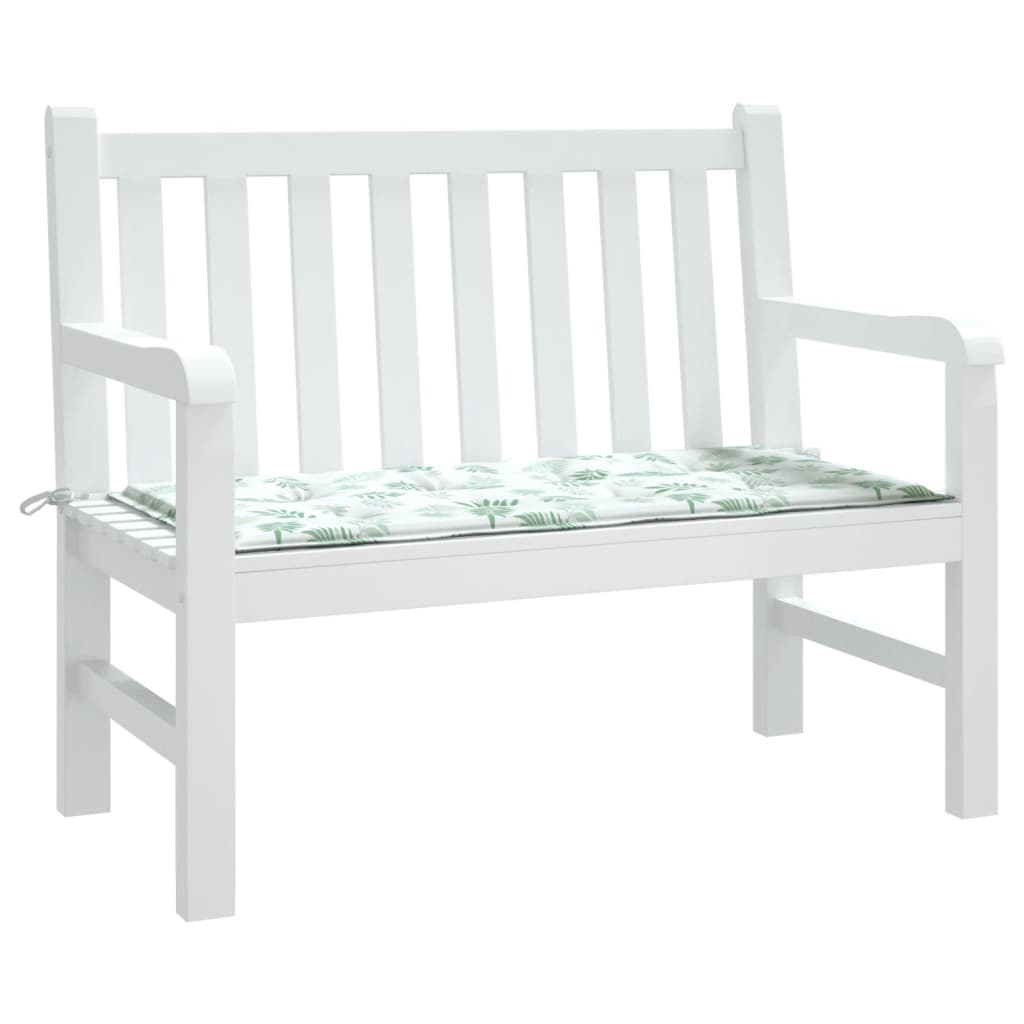 Gartenbank-Auflage Blattmuster 100x50x3 cm Oxford-Gewebe