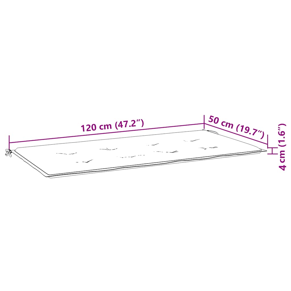 Gartenbank-Auflage Blau&Weiß Gestreift 120x50x4 Oxford-Gewebe